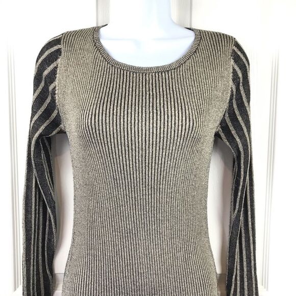 Romeo & Juliet Ribbed Bodycon Gold Maxi Dress Sz S - Picture 3 of 8